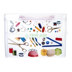 Контейнер для хранения Econova С ручкой и декором Multi box 2л+3л