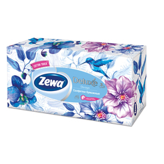 Салфетки бумажные Косметические Zewa Deluxe Дизайн, 3 слоя, 90 шт.