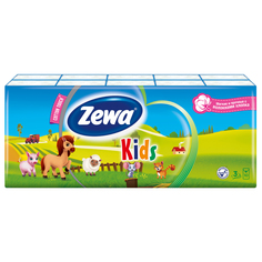 Детские Носовые Платки Zewa Kids, 3 слоя, 10шт.Х10