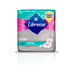 Гигиенические прокладки Libresse Ultra Super с поверхностью "сеточка", 8 шт.