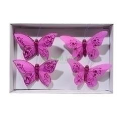Фигурка KaemingK Набор бабочек на клипсе 10см фуксия 4 шт (703962)