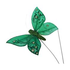 Фигурка Kaemingk Набор бабочек на клипсе 10см изумруд 4 шт 703961