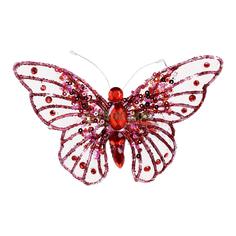 Фигурка KaemingK Бабочка на клипсе 13х9см красный (704002)