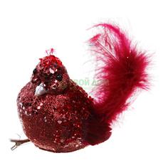 Фигурка Птица на клипсе 25 см, бордо KaemingK 702778