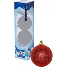 Набор елочных шаров Mister christmas Иней красный 70 мм 4 шт