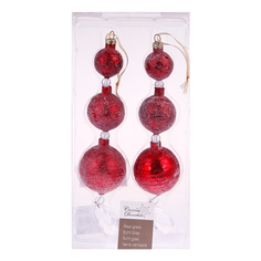 Набор игрушек елочных Kaemingk 5х18 см 2 шт красный