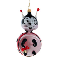 Игрушка елочная De carlini ladybug with bell
