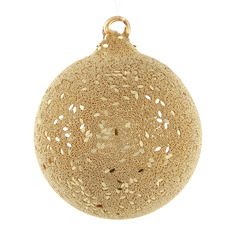 Шар новогодний SHISHI золотой с блёстками 10 см