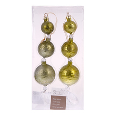 Набор игрушек елочных Kaemingk 5х18 см 2 шт оливковые