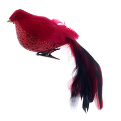 Птица декор SHISHI 18 см красно-золотая