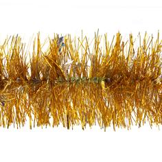 Гирлянда Царь-Елка золотая, переливающаяся в бронзу со звездами 2 м (NT1336)
