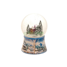 Сувенир музыкальный шар домик и елки 100мм Sino-wish (HY13772K-3)