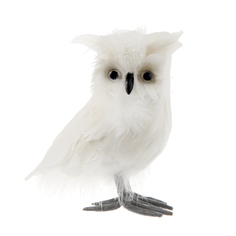 Сова белая пушистая James arts 11х8х14см