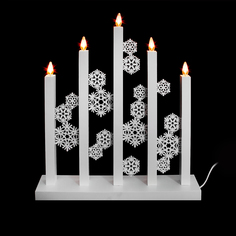 Подсвечник snowfall 5 ламп белый System expo/star trading