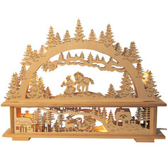 Подсвечник дед мороз и лошадь System expo/star trading 270-31