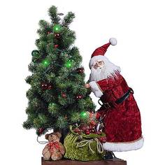 Украшение Mister Christmas Дед мороз с елкой 76 см