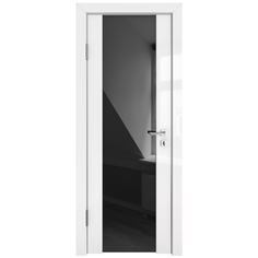 Межкомнатная дверь ДИАНА/500 Белый глянец/черный триплекс 200х60 Дверная Линия