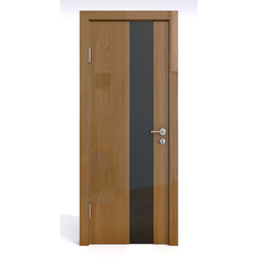 Межкомнатная дверь ДО-504/2 Анегри темный глянец/черное 200х80 Дверная Линия