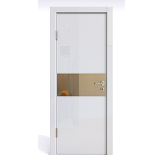 Межкомнатная дверь ДО-501/1 Белый глянец/бронза 200х60 Дверная Линия