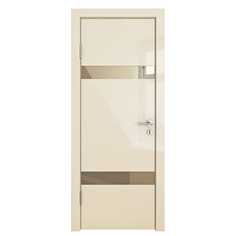 Межкомнатная шумоизоляционная дверь ДО-602 Ваниль глянец/бронза 200х60 Дверная Линия