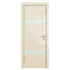 Межкомнатная шумоизоляционная дверь ДО-602/2 Ваниль глянец/белое 200х70 Дверная Линия