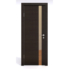 Межкомнатная шумоизоляционная дверь ДО-607 Венге горизонтальный/бронза 200х60 Дверная Линия