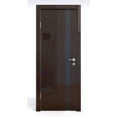 Межкомнатная шумоизоляционная дверь ДО-607/2 Венге глянец/черное 200х90 Дверная Линия