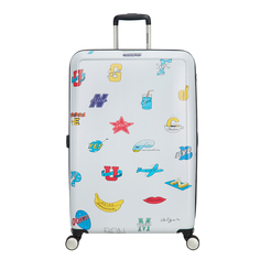 Чемодан American Tourister CEIZER FUN белый принт L