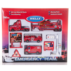 Игровой набор "Служба спасения - пожарная команда" 9 шт. Welly