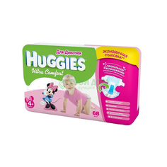 Трусики для девочек HUGGIES Comfort 4+ (10-16 кг упак:68шт. (01.00.01.9403442)