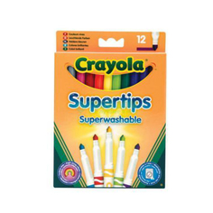 Crayola 12 тонких фломастеров Супертипс ярких цветов (7509)