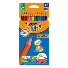 Цветные пластиковые карандаши BIC Кидс Эволюшн 12 цветов