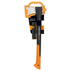 Топор-колун Fiskars X17 + точилка Fiskars Black-Light Brown