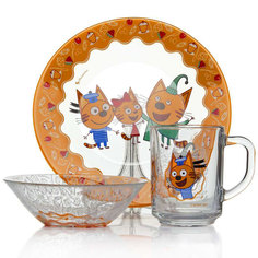 Набор детской посуды Pasabahce Три кота Кексы 3 шт