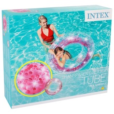 Круг надувной Intex прозрачный блеск 119 см