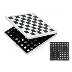 Набор настольных игр на магнитной доске: шахматы, нарды, шашки, 2 игральные кости. 10.5*10.2*1.1см Феникс-Презент