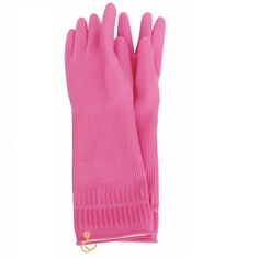 Перчатки латексные с крючком для подвешивания MJ Hook, размер L, розовые