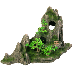 Грот для аквариумов Trixie Скалы с пещерой и растениями 27,5 см