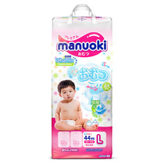 Подгузники Manuoki UltraThin L 12+ кг 44 шт