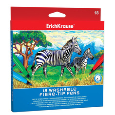 Фломастеры Erich Krause ArtBerry Easy Washable 18 цветов