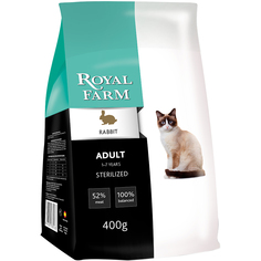 Корм для кошек ROYAL FARM Для стерилизованных, кролик 400 г