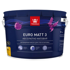 Краска интерьерная Tikkurila euro matt-3 9 л Тиккурила ойл