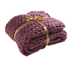 Плед вязанный классик 150х200 фиолетовый Hema home