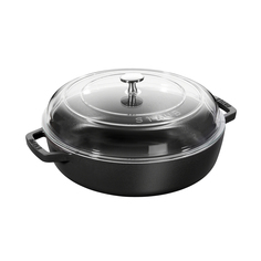 Сотейник Staub со стеклянной крышкой 24 см (черный)