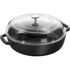 Сотейник Staub со стеклянной крышкой 28 см (черный)