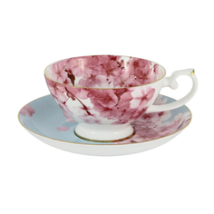 Чашка с блюдцем 0.2л белая сакура Anna lafarg stechcol