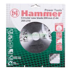 Пильный диск Hammer 205-210 CSB PL 200мм*64*30/20мм По ламинату