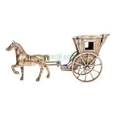 Фигурка лошадь с каретой латунь Stilars (0549A)