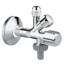 Угловой вентиль GROHE комбинированный 1/2″-3/8″ для подключения смесителей, хром (22035000)