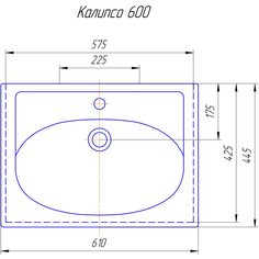 Раковина kirovit калипсо-600 Мисти 462001000000000000